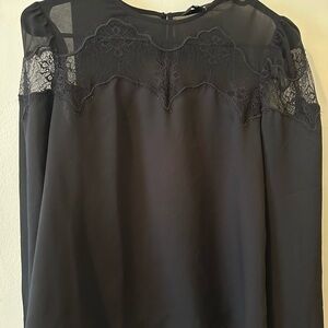 Express Black Lace Detail Women's Top